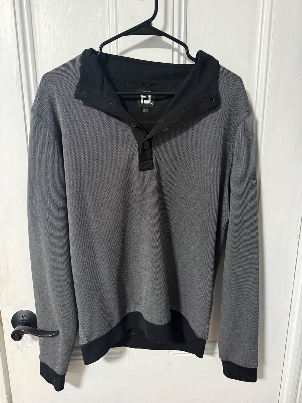 FootJoy Gray Crewneck Sweater with Black Trim